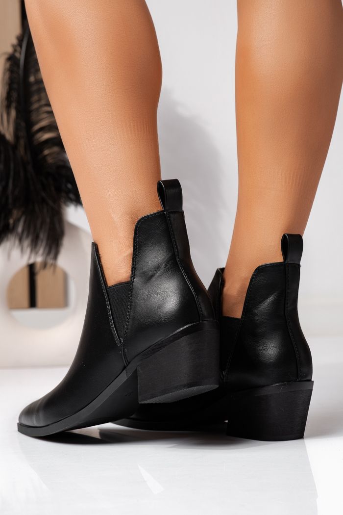Ciocate dama captusite negre din piele ecologica Agata #22586