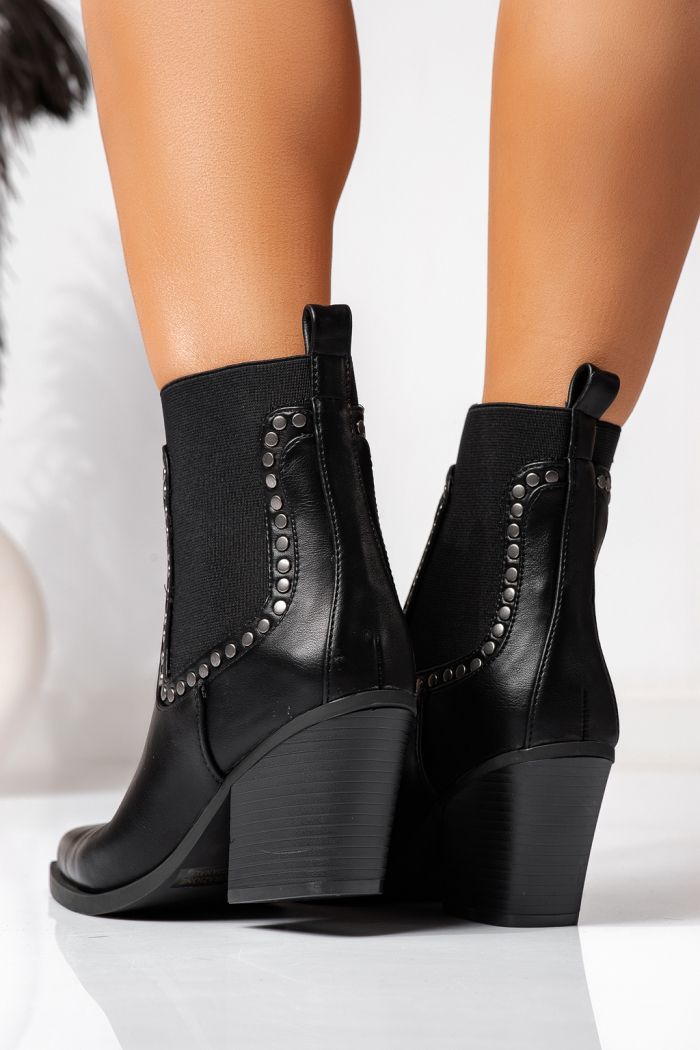 Ciocate dama captusite negre din piele ecologica Betty #22591