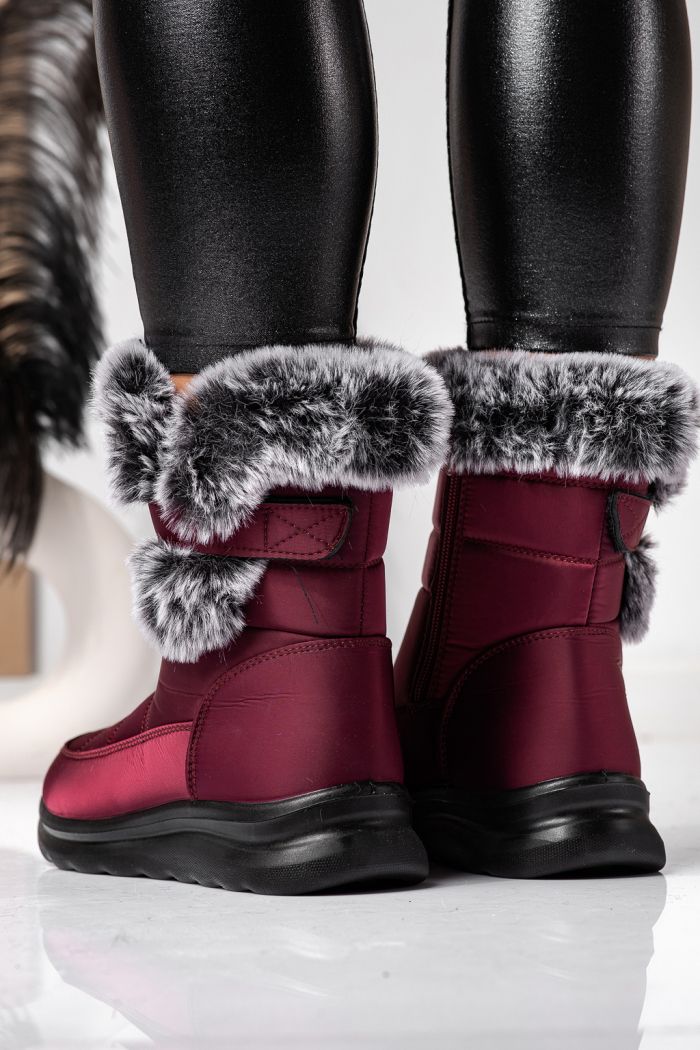 Ghete dama îmblanite bordo din Fas Alice #22574