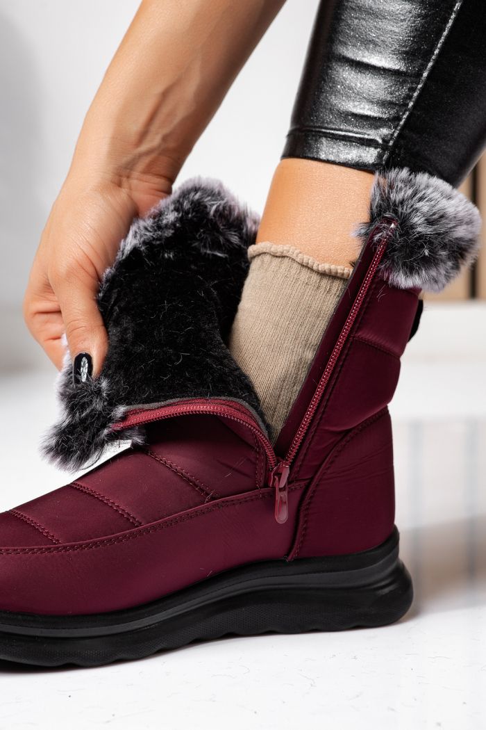 Ghete dama îmblanite bordo din Fas Alice #22574
