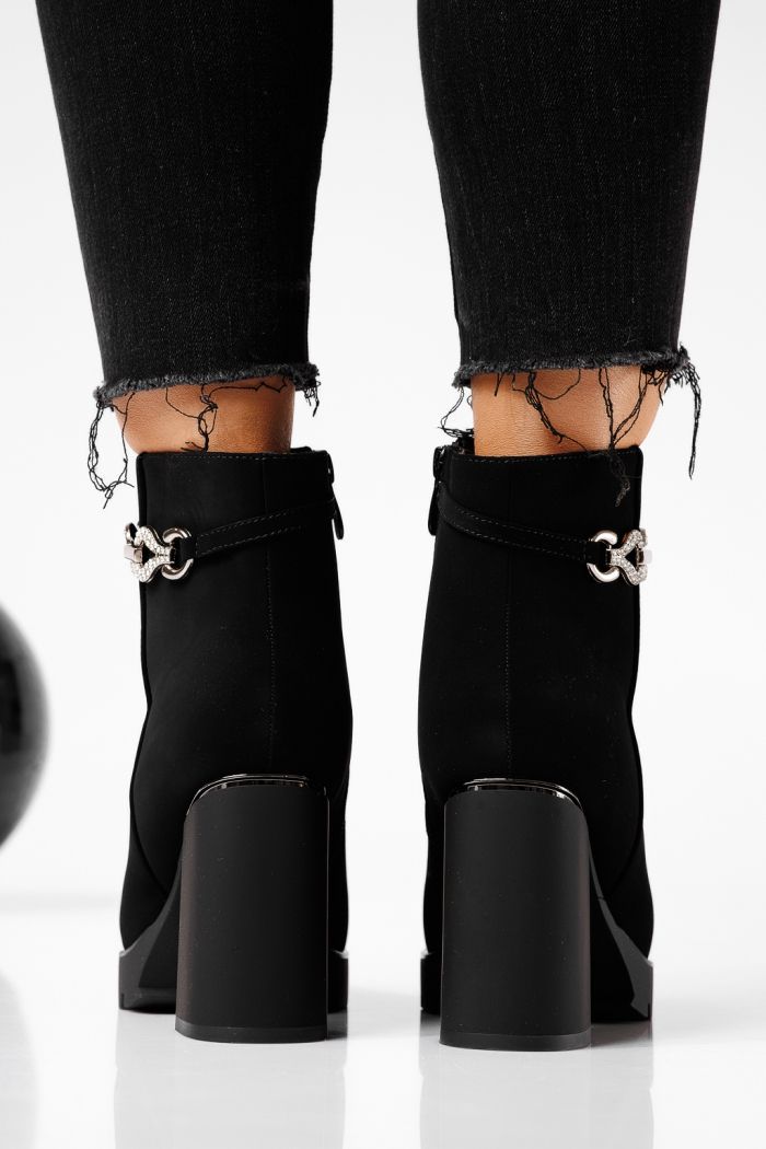 Botine dama îmblanite negre din piele ecologica Alice #22643