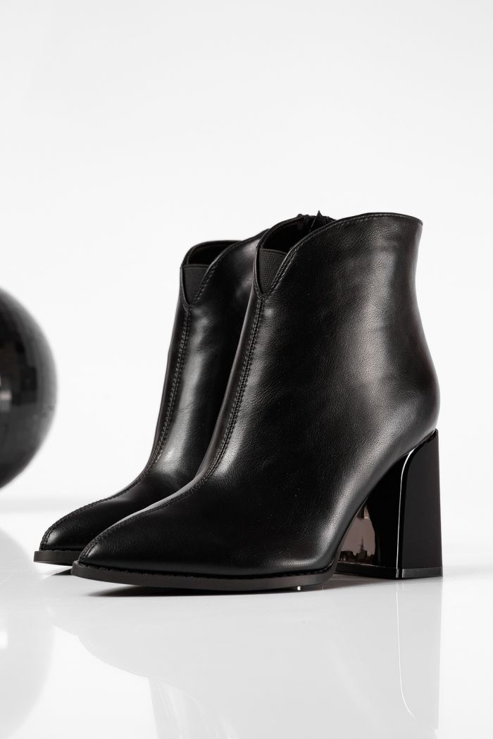 Botine dama vatuite negre din piele ecologica Dalia #22651