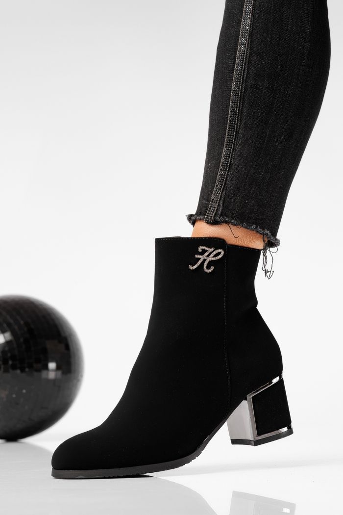 Botine dama vatuite negre din piele ecologica Alessia #22645