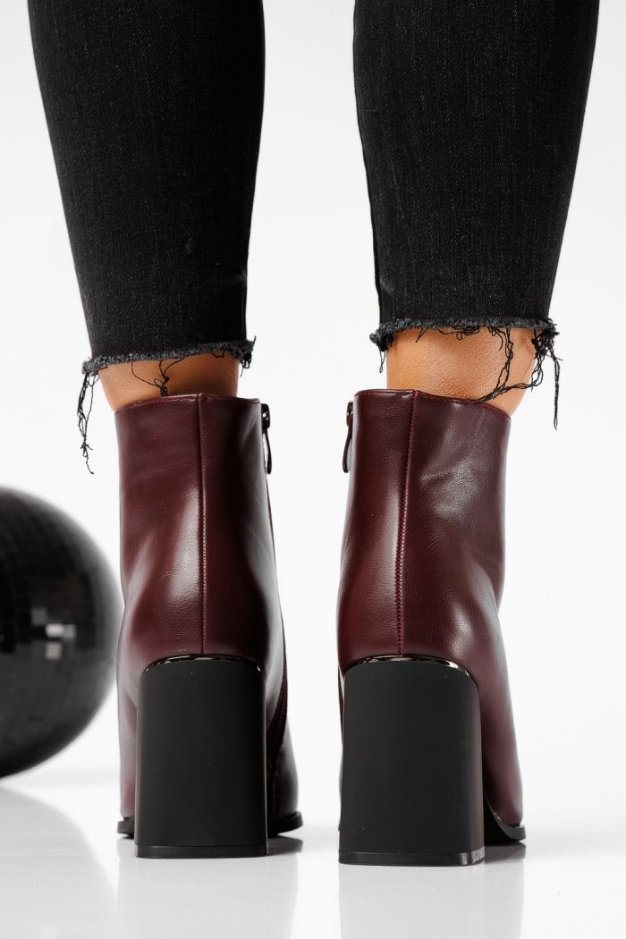 Botine dama vatuite bordo din piele ecologica Dalia #22650