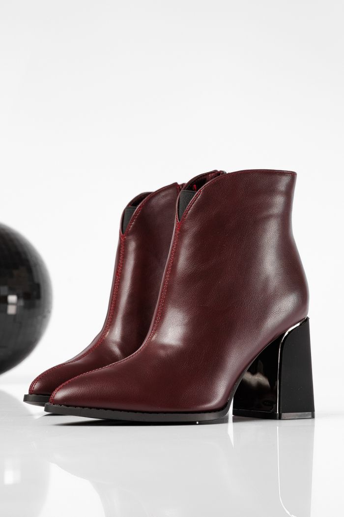 Botine dama vatuite bordo din piele ecologica Dalia #22650