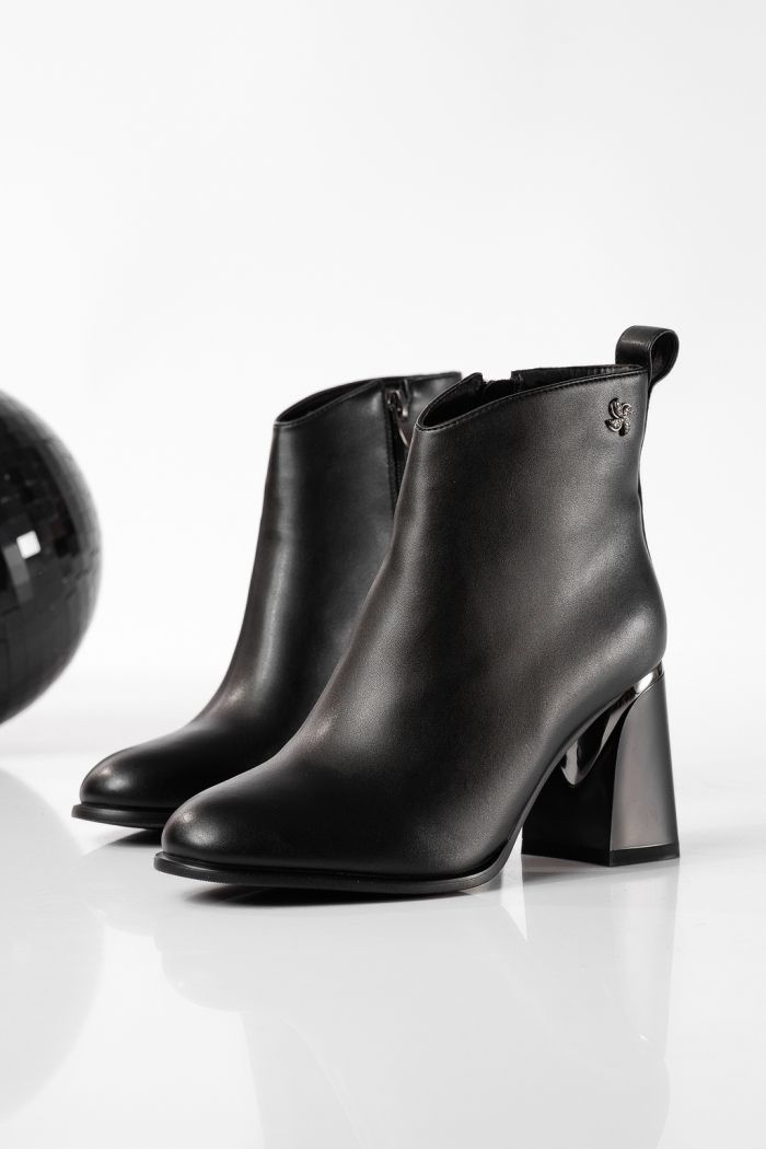 Botine dama îmblanite negre din piele ecologica Kirra #22871