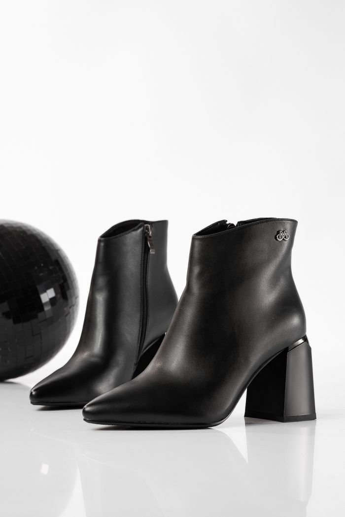 Botine dama îmblanite negre din piele ecologica Die #22846