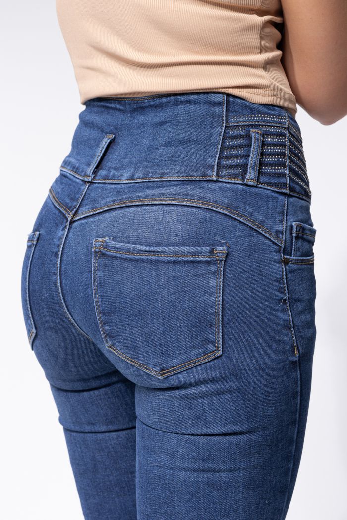 Blugi Skinny cu PushUp Dama Victoria Albastri #A658