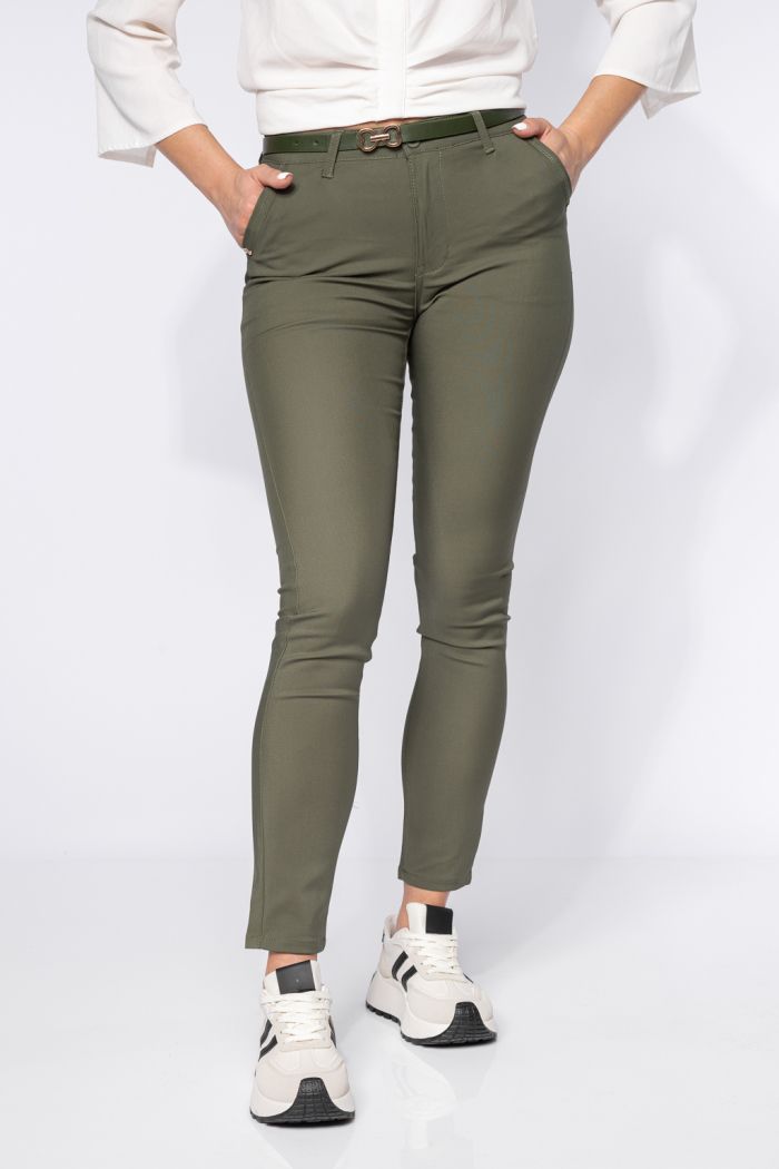 Pantaloni Casual Dama Amelia Khaki #A667
