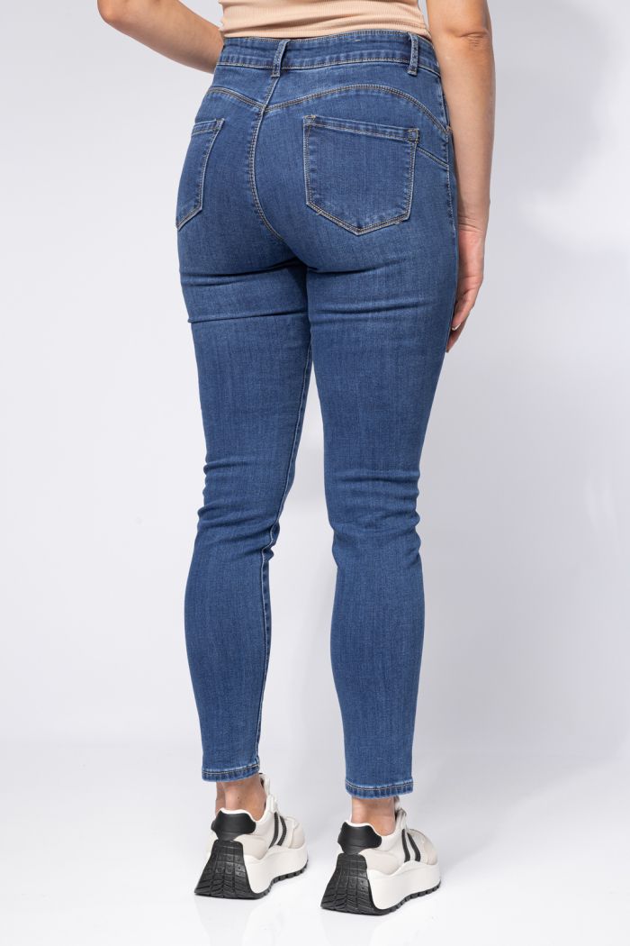 Blugi Skinny cu PushUp Vatuiti Dama Amira Albastri #A662