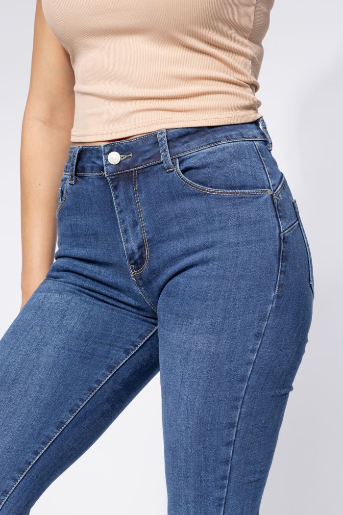 Blugi Skinny cu PushUp Vatuiti Dama Amira Albastri #A662