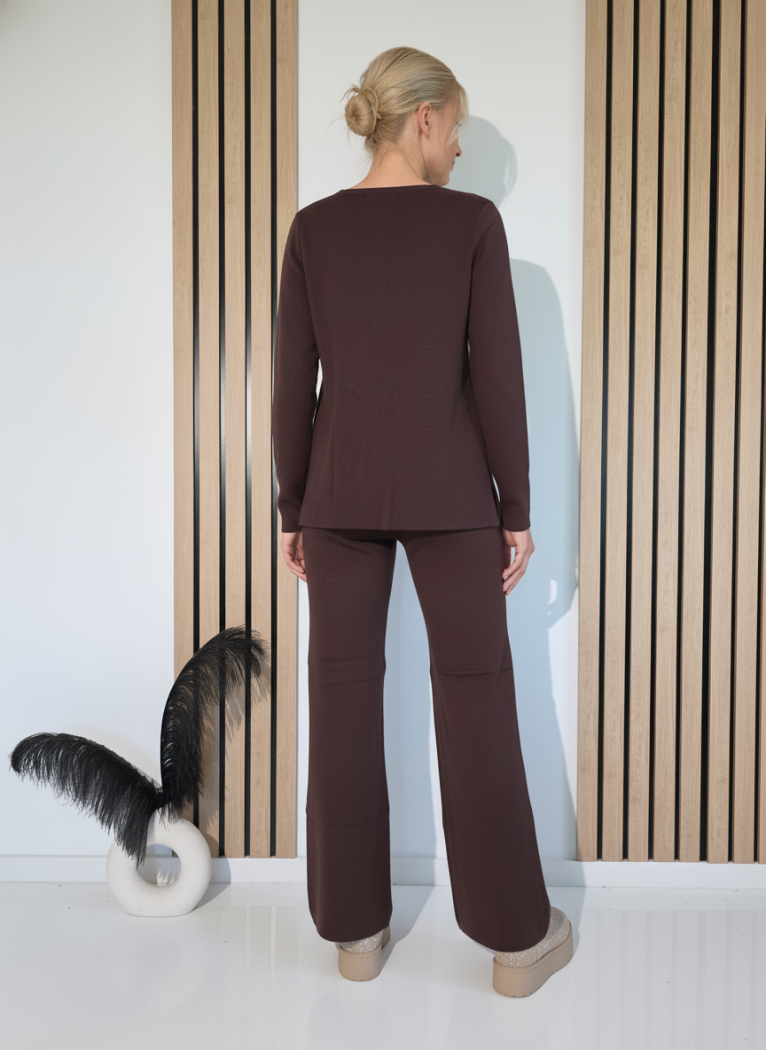 Compleu Dama maro Adina 2 piese tricot #A1239