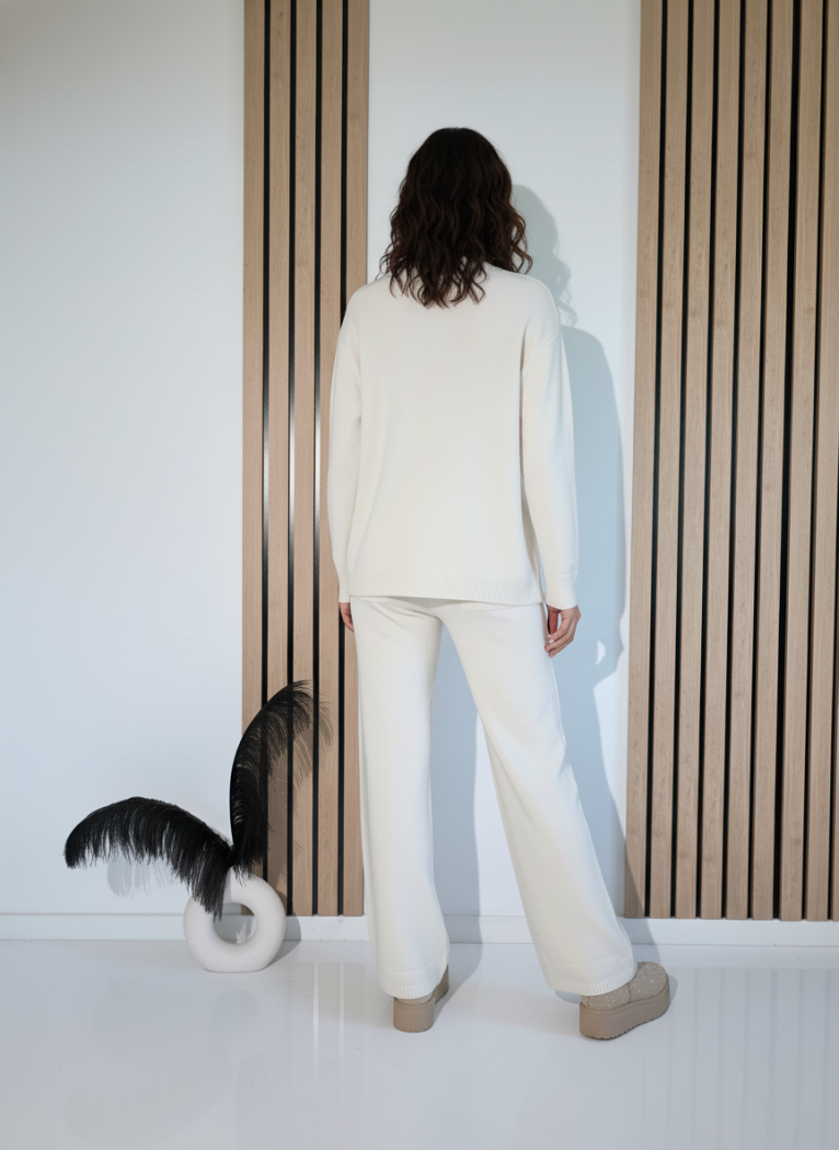 Compleu Dama alb Page 2 piese tricot #A1257