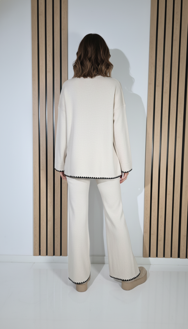  Compleu Dama bej June 2 piese tricot #A1278