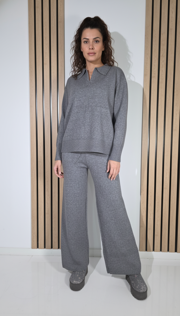  Compleu Dama gri Eliza 2 piese tricot #A1280