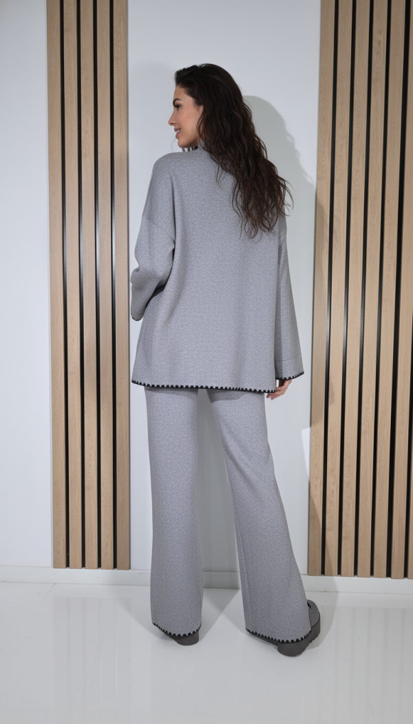  Compleu Dama gri June 2 piese tricot #A1276