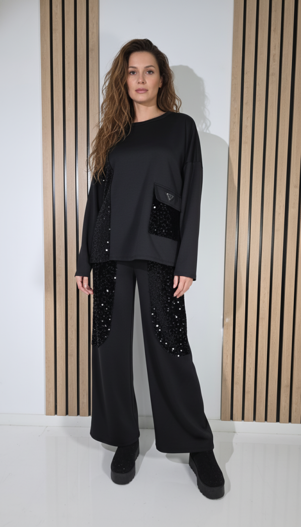  Compleu Dama Sport negru Serena #A1291