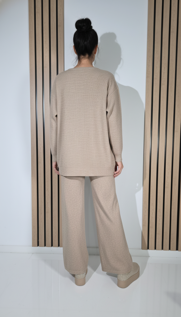  Compleu Dama bej Isra 2 piese tricot #A1283