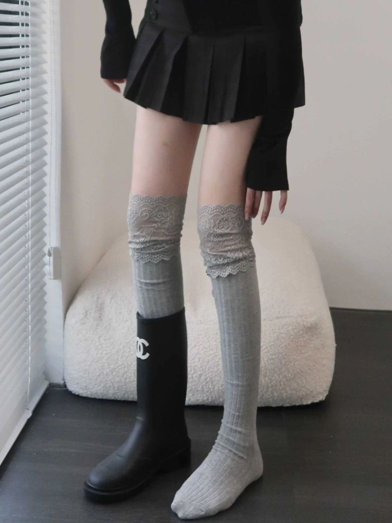 Ciorapi lungi dama gri Alexis #A1293