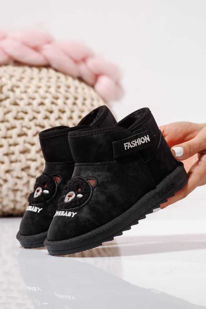 Ghete fete imblanite negre din piele ecologica Julieta #23151