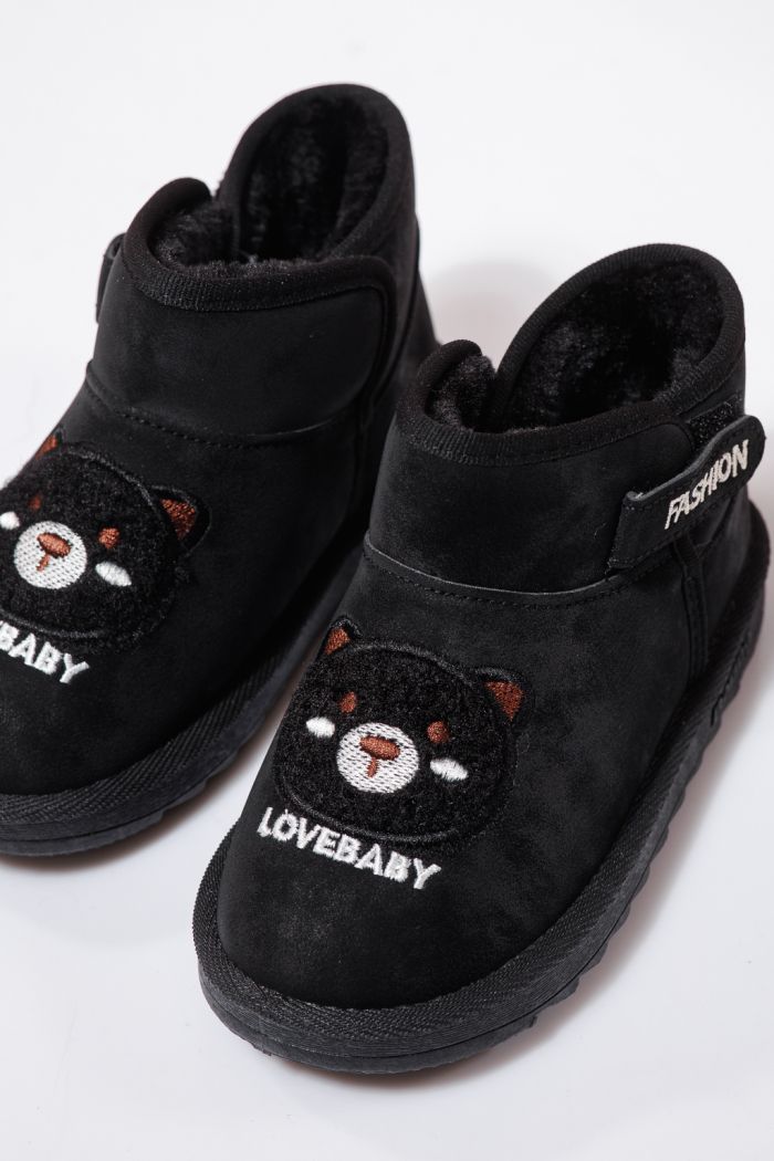 Ghete fete imblanite negre din piele ecologica Julieta #23151