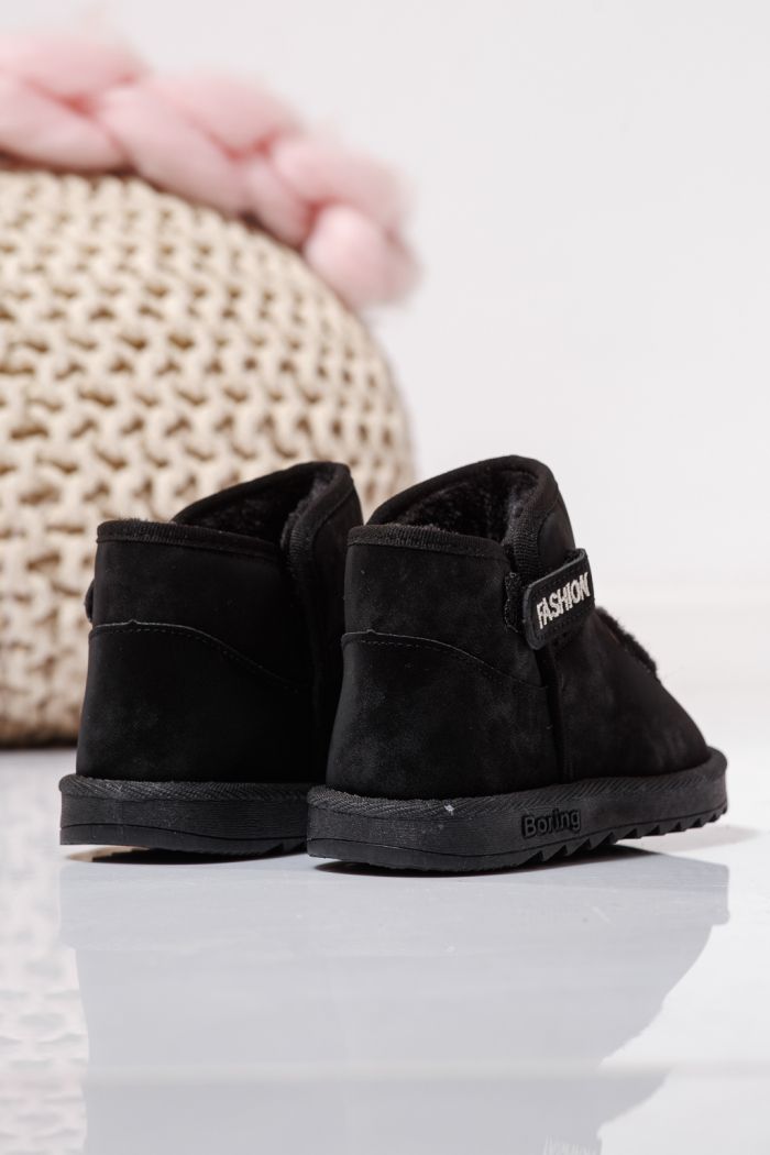 Ghete fete imblanite negre din piele ecologica Julieta #23151