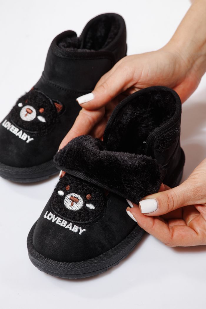 Ghete fete imblanite negre din piele ecologica Julieta #23151