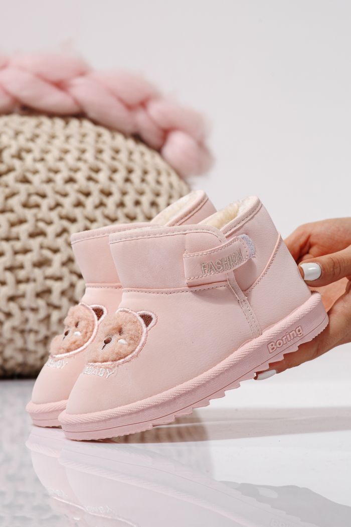 Ghete fete imblanite roz din piele ecologica Julieta #23153