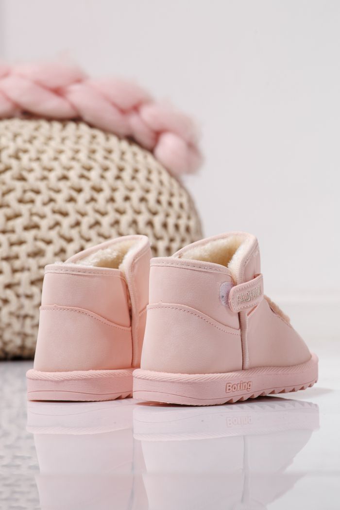 Ghete fete imblanite roz din piele ecologica Julieta #23153