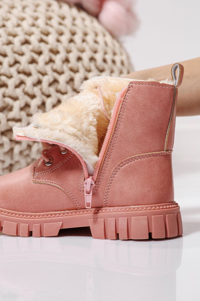 Ghete fete imblanite roz din piele ecologica Xenia #23149