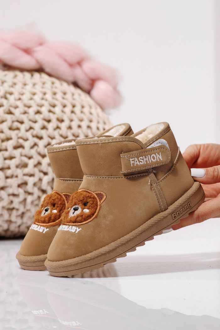 Ghete fete imblanite khaki din piele ecologica Julieta #23152