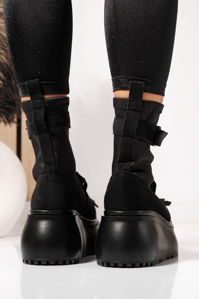 Ghete dama captusite negre din piele ecologica intoarsa Venus #23160