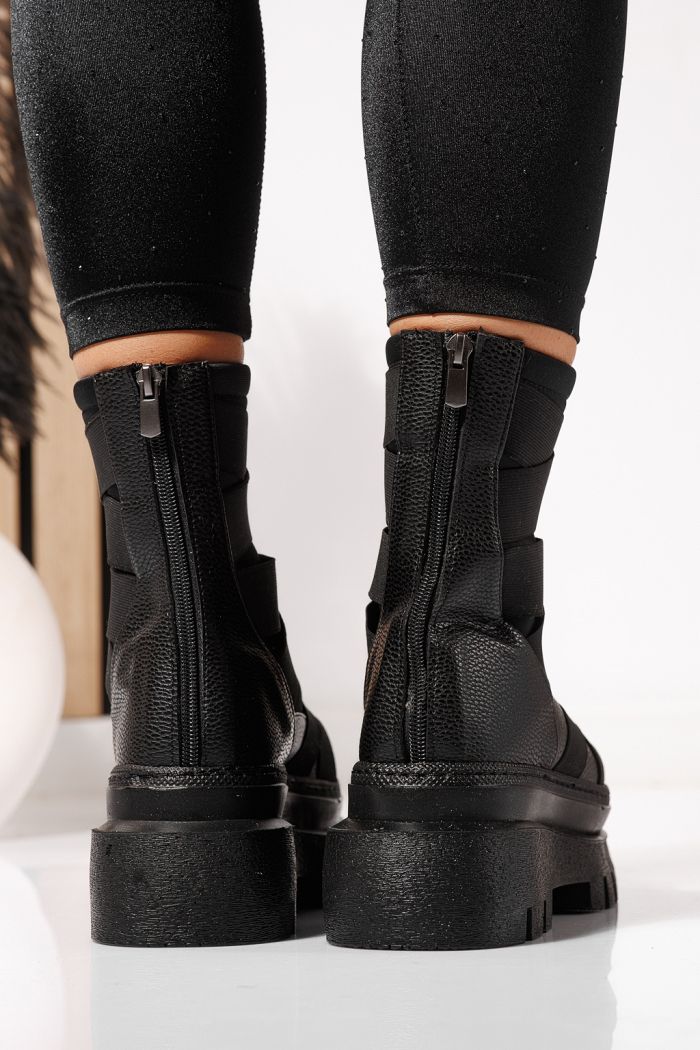 Ghete dama îmblanite negre din piele ecologica Julia #23176