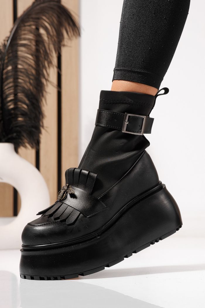 Ghete dama captusite negre din piele ecologica Venus #23161