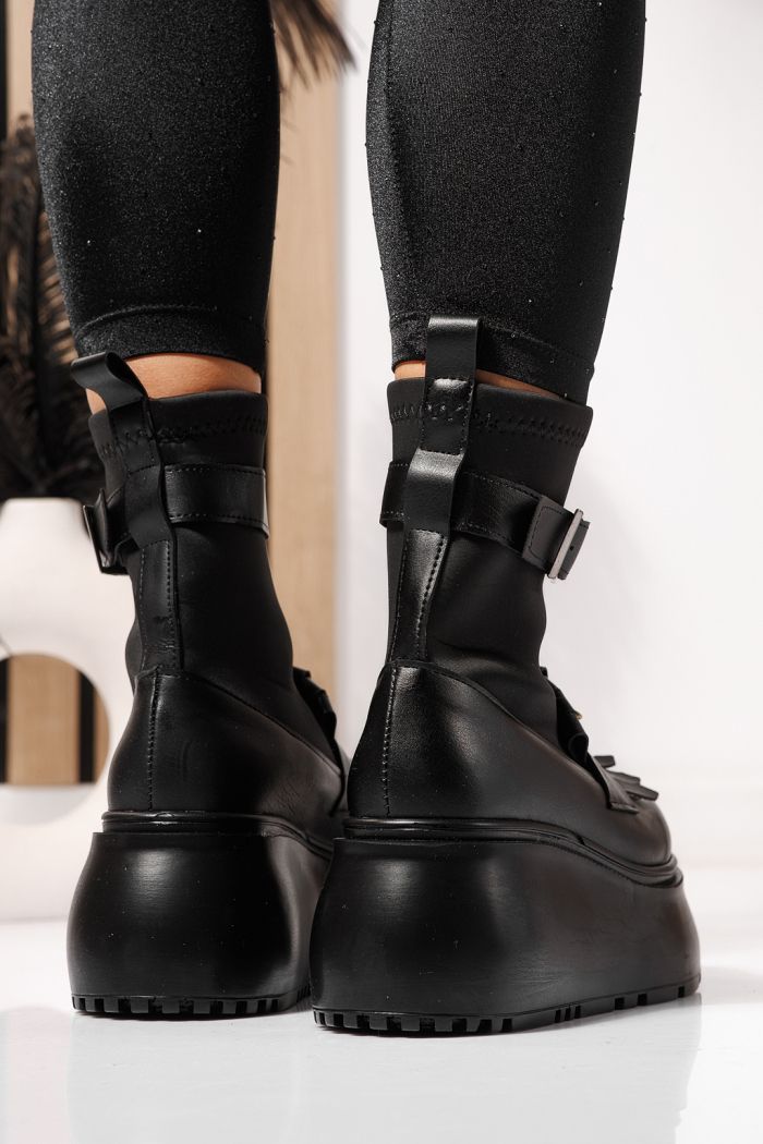 Ghete dama captusite negre din piele ecologica Venus #23161