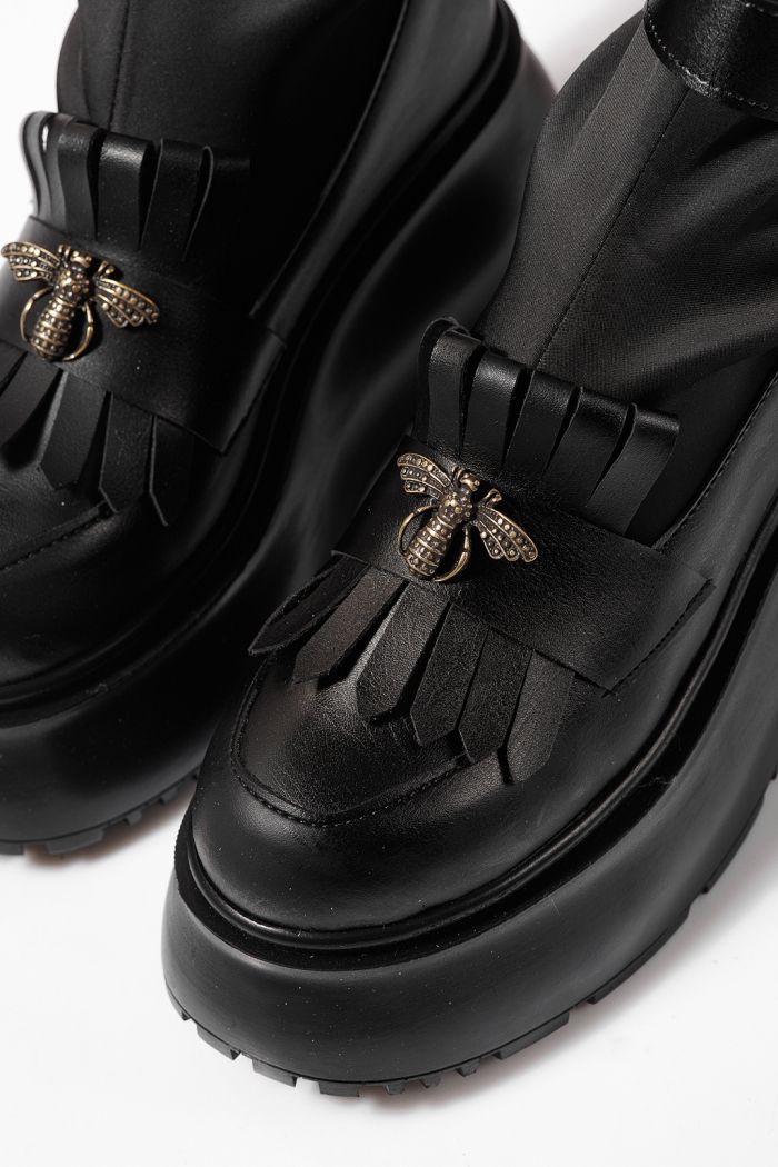 Ghete dama captusite negre din piele ecologica Venus #23161