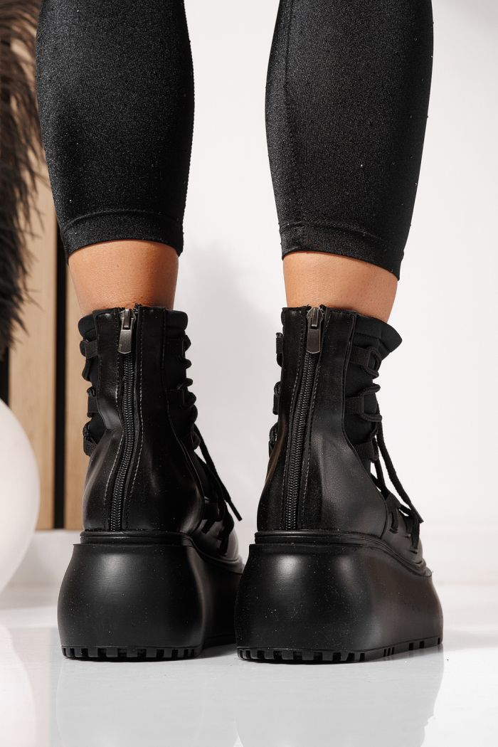 Ghete dama captusite negre din piele ecologica Ingrid #23164