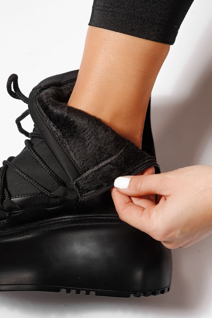 Ghete dama captusite negre din piele ecologica Ingrid #23164