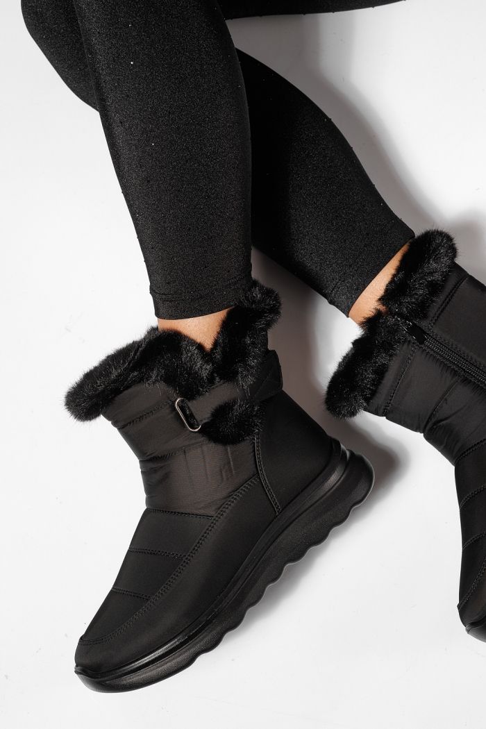 Ghete dama îmblănite negre din Fas Amelia #23065