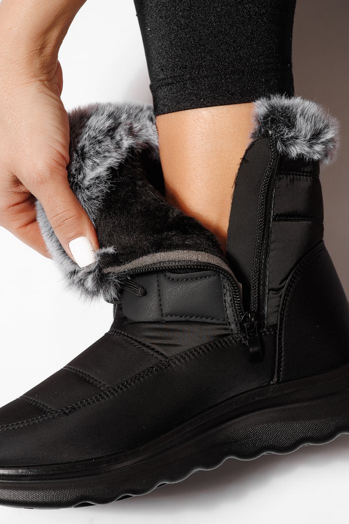 Ghete dama îmblănite negre din Fas Alessia #23066