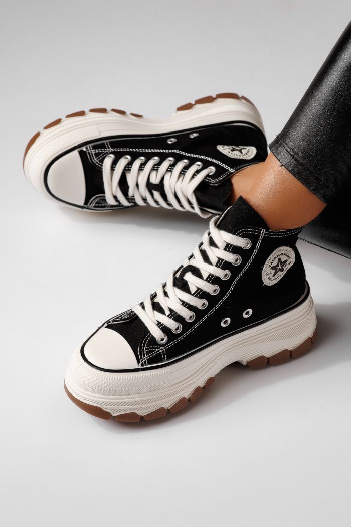 Adidasi dama negri din material textil Seline #24184