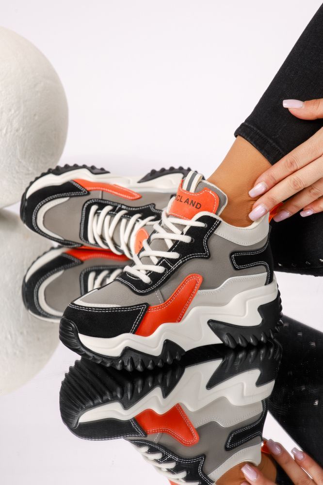 Adidasi dama gri din piele ecologica Maya #24157