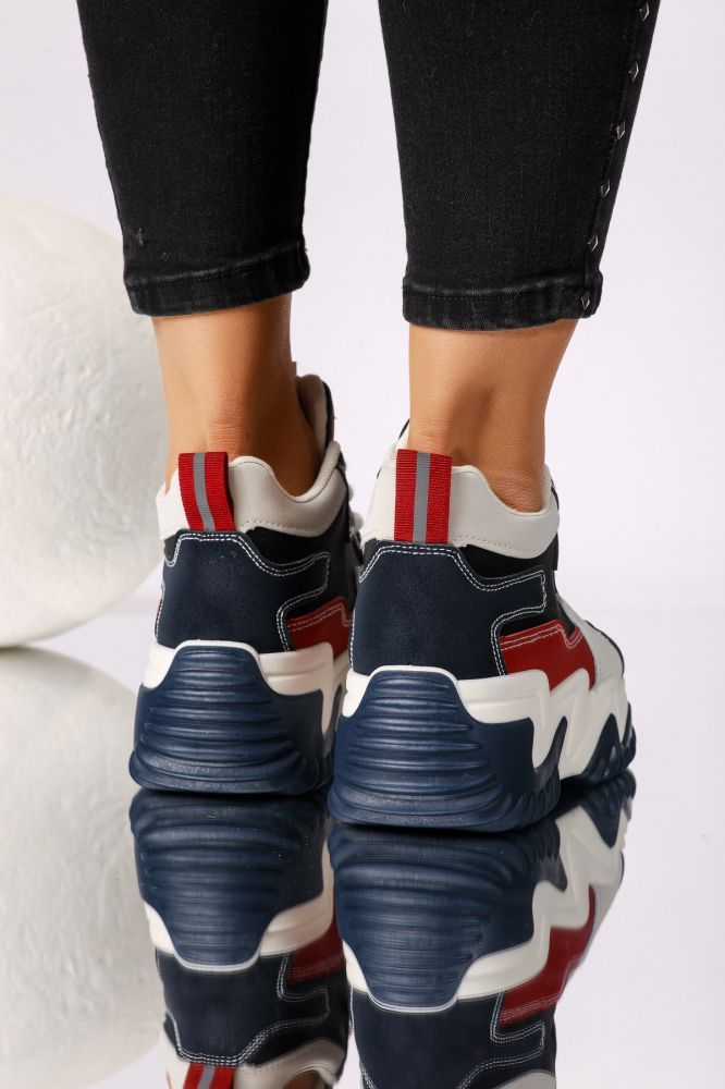 Adidasi dama albastri din piele ecologica Maya #24158