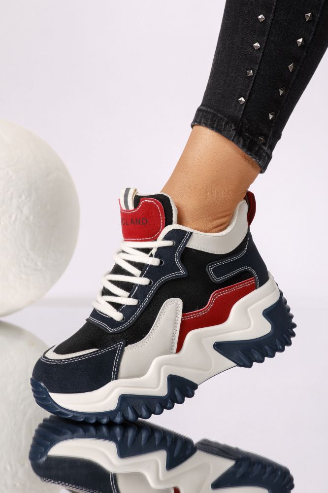 Adidasi dama albastri din piele ecologica Maya #24158