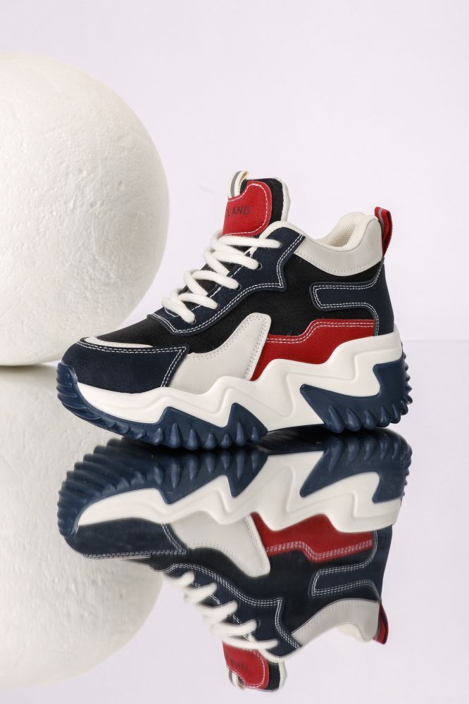 Adidasi dama albastri din piele ecologica Maya #24158