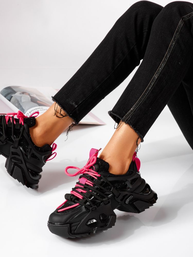 Adidasi dama negri din material textil Eva #24083