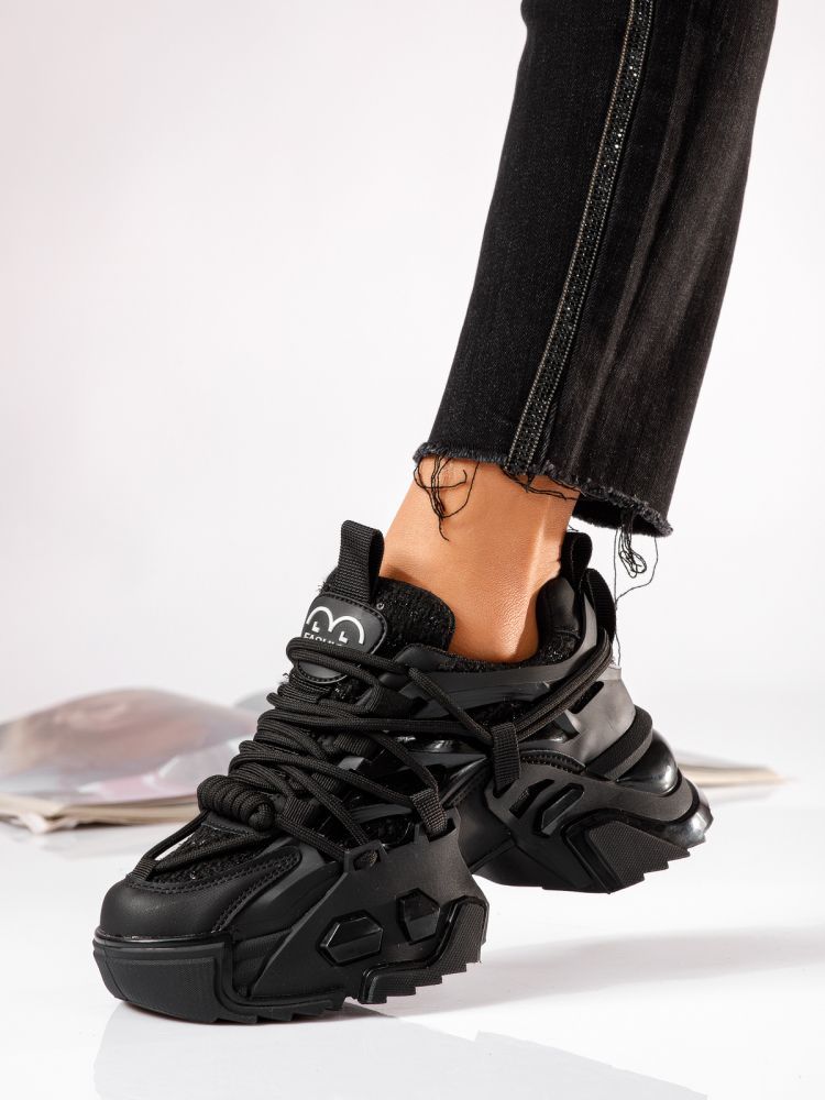 Adidasi dama negri din material textil Eva #24082