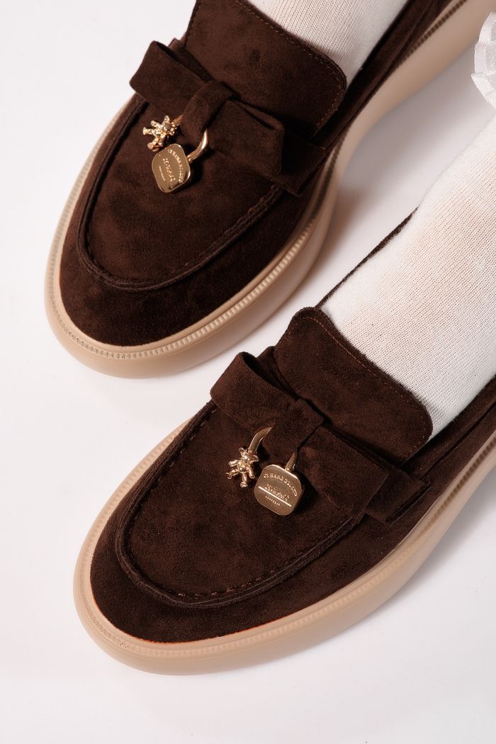 Pantofi casual dama maro din piele ecologica intoarsa Enisse #24086