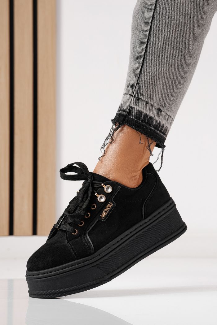 Adidasi dama negri din piele ecologica intoarsa Crina #24069