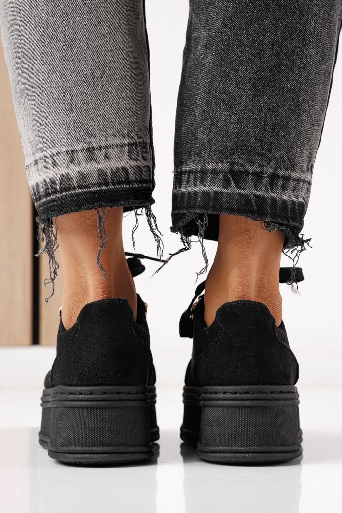 Adidasi dama negri din piele ecologica intoarsa Crina #24069